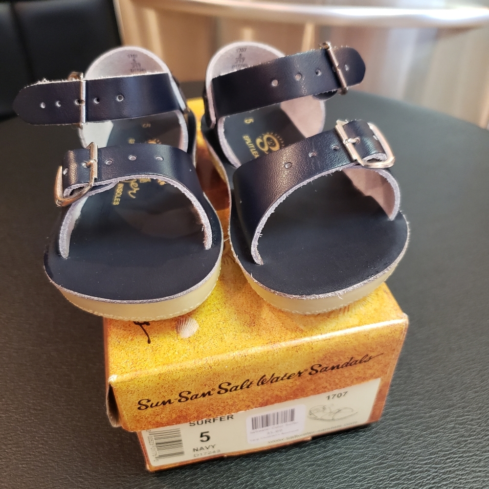 Salt Water Surfer Sandals in Navy
